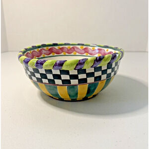 Mackenzie-Childs Piccadilly Ceramic 7" Mixing Serving Bowl